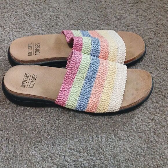 Mootsies Tootsies Emelia striped woven slides sandals Sz 8.5 EUC - Picture 5 of 7